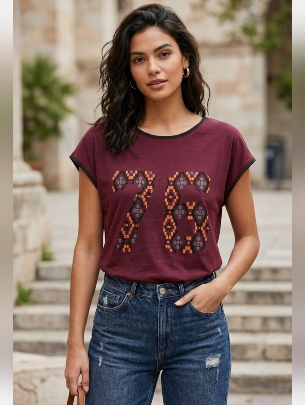 Pimkie Women's Embroidered Short Sleeve Tee Size 2X